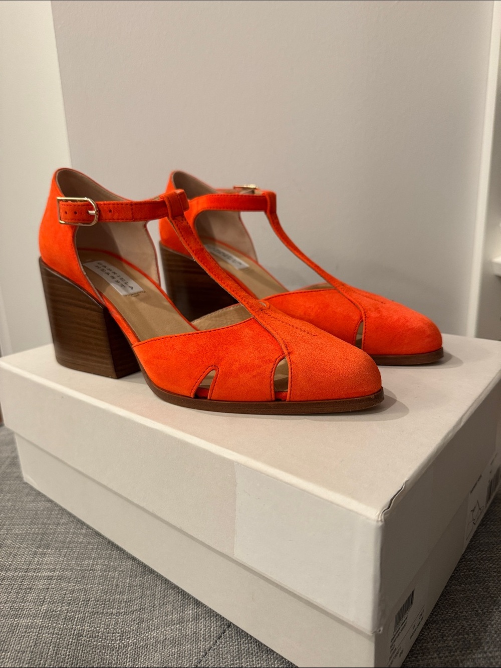 Gabriela Hearst Tonic Orange Suede Hawes Pumps